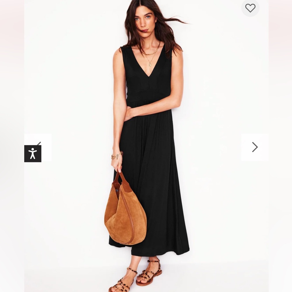 BODEN Olympia Jersey Maxi Dress - Black - 4P